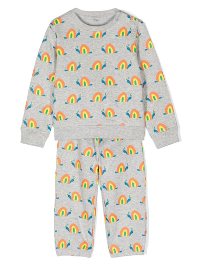 Stella Mccartney Babies' Snail-print Crew-neck Tracksuit In Grey