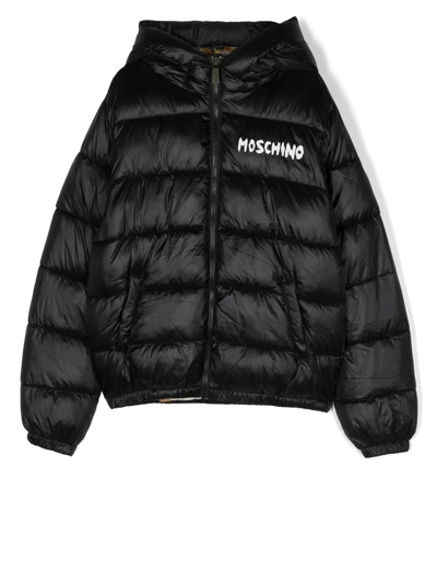 Moschino Kids' Teddy Bear-motif Padded Jacket In Black
