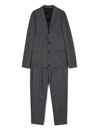 Emporio Armani Kids' Single-breasted Suit In Grey