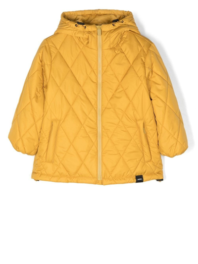 Aspesi Kids' Quilted Hooded Jacket In Yellow