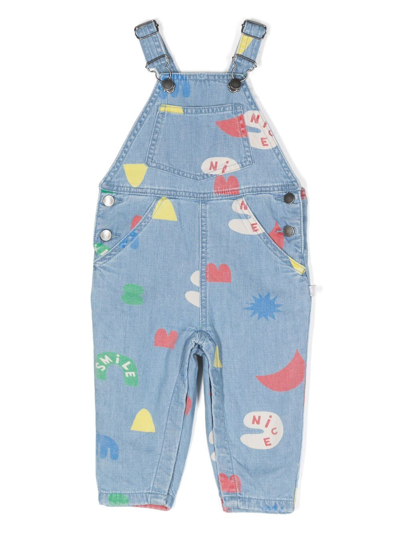 Stella Mccartney Babies' Graphic-print Dungarees In Blue