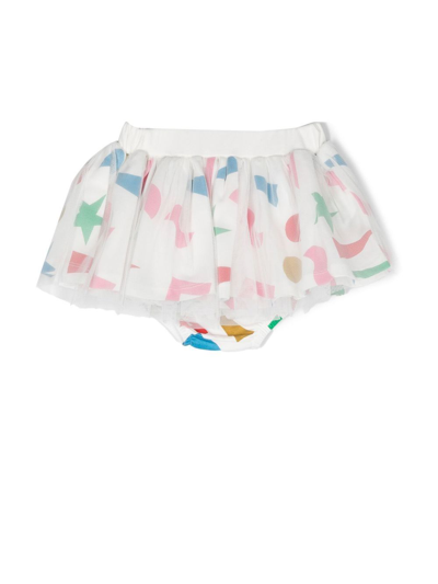 Stella Mccartney Babies' Graphic-print Tulle Skirt In White