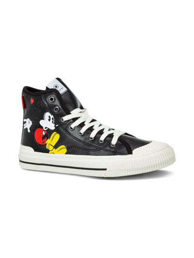 Moa Kids' Mickey High-top Trainers In Black