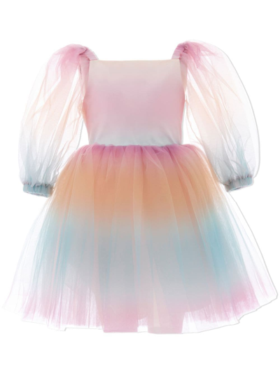 Tulleen Kids' Rainbow Tulle Dress In Multicolour