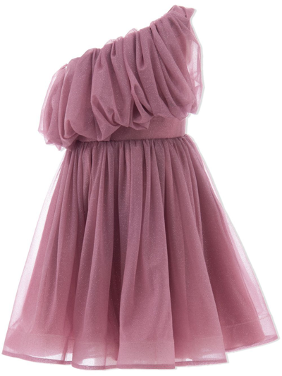 Tulleen Kids' Izorah Off-shoulder Dress In Pink