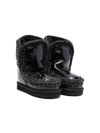 Mou Chunky Leather Boots In Black