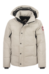 Canada Goose Wyndham Logo Hooded Down Jacket In Stone