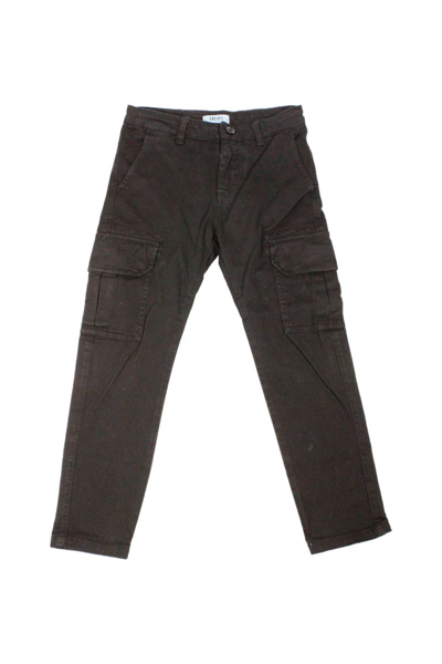 Liu •jo Kids' Cargo Pants With Patch Pockets On The Leg In Stretch Cotton In Black