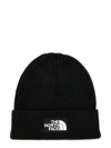 The North Face Box Logo-patch Ribbed Beanie In Black