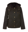 Barbour Avon Wax Waxed Cotton Jacket With Detachable Hood In Olive