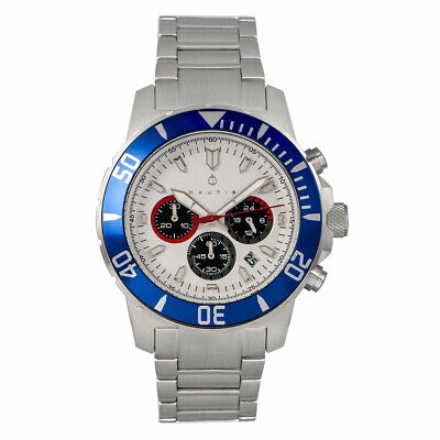Pre-owned Nautis Dive Chrono 500 Chronograph Bracelet Watch - Blue/white