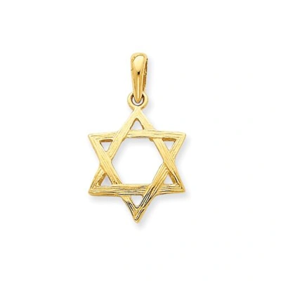 Pre-owned Goldia 14k Yellow Gold Solid Polished Judaism Star Of David Pendant