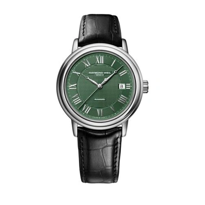 Pre-owned Raymond Weil 2837-stc-00520 Men's Maestro Green Automatic Watch