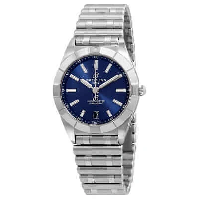 Pre-owned Breitling Quartz Chronomat Blue Dial Ladies Watch A77310101c1a1