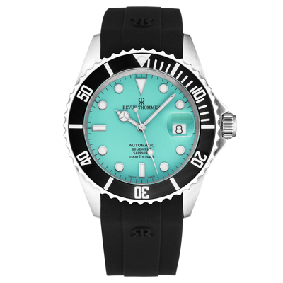 Pre-owned Revue Thommen 's Men's Diver Green Dial Rubber Strap Automatic Watch 17571.2831