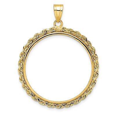 Pre-owned Jewelry Stores Network 2001-2015 200 Yuan China 1/2 oz Panda Prong Set Knotted Rope Coin Bezel 14k Gold