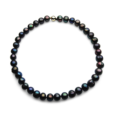 Pre-owned Pacific Pearls® 12 Mm Baroque Delicate Pearl Necklace Freshwater Black Necklaces