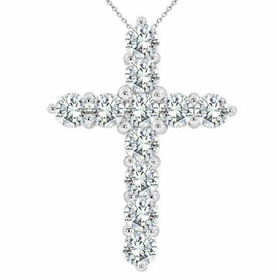 Pre-owned V&v 14k Wg $1299.00 Natural Diamond Cross Necklace For Tiffany & Sonia's. In White