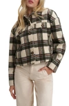 Noize Plaid Crop Shacket In Leafless Tree