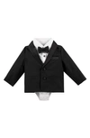 Andy & Evan Four-piece Tuxedo Set In Black