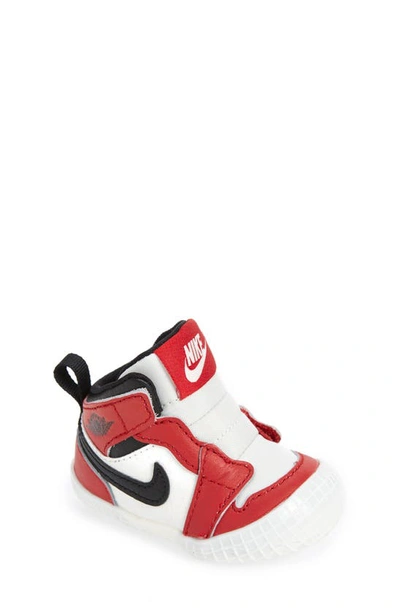Jordan Nike Air  1 Crib Bootie In Varsity Red/ Black/ Sail