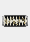 Fornasetti Chiavi Gold And Rombi Tray - 25x60 Cm