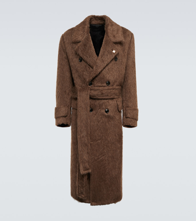 Amiri Alpaca Wool-blend Coat In Brown