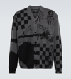 Amiri X Wes Lang Men's Sketch Cardigan Sweater In Grey