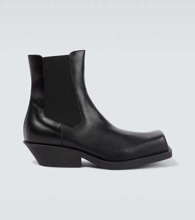 Marni Men's Leather Square-toe Chelsea Boots In Black