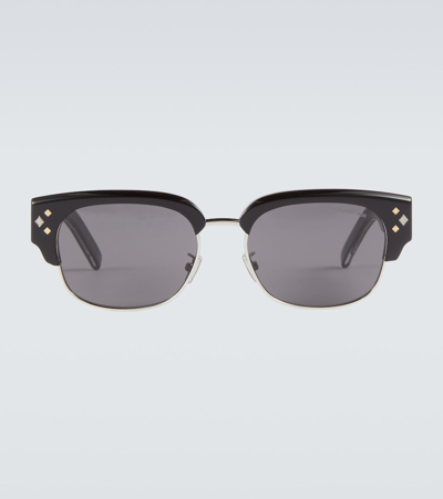 Dior Cd Diamond C1u Square Sunglasses In Black