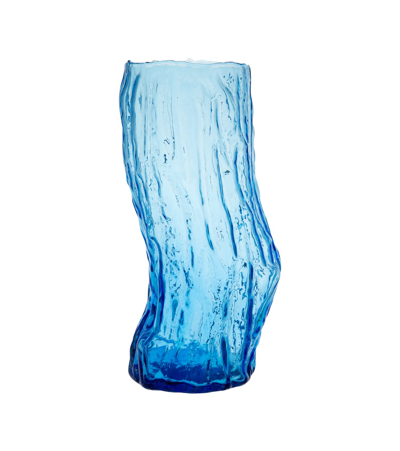 Polspotten Blue Tree Log Glass Vase