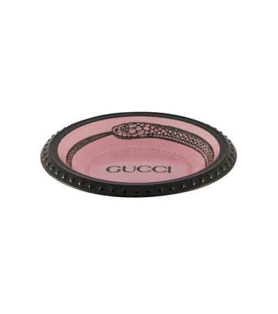 Gucci Ouroboros Porcelain Decorative Tray In Purple Dream,mix