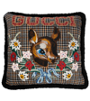 GUCCI EMBROIDERED CHECKED CUSHION