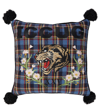 GUCCI EMBROIDERED CHECKED CUSHION