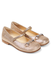 Gucci Horsebit Glitter Ballet Flats In Sable/bright Gold