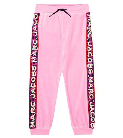 Marc Jacobs Kids' Pink Leopard Logo Tape Track Pants