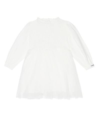 Donsje Kids' Janice Linen, Cotton And Silk Dress In Crispy White