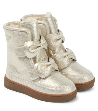 Donsje Isa Metallic Boots In Silver