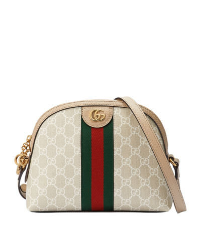 Gucci Small Gg Supreme Ophidia Shoulder Bag In Neutrals