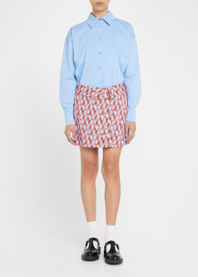 Alexis Zadie Detachable-skirt Poplin Mini Dress In Carolina Blue