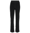 Alaïa Ribbed-knit Straight-leg Pants In Noir Alaia