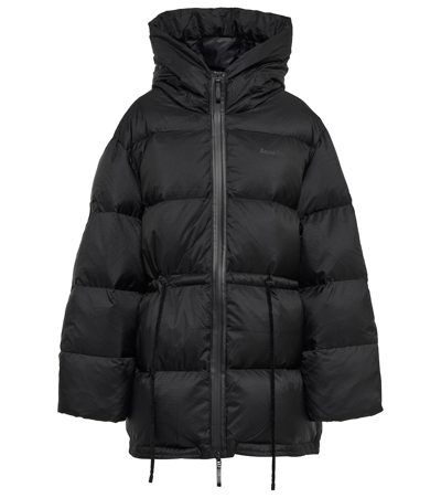 Acne Studios Orsa Nylon Ripstop Hooded Down Puffer Coat In Black