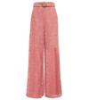 Zimmermann Kaleidoscope Lace Wide-leg Pants In Guava