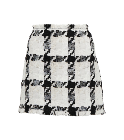Versace Checked Wool-blend Tweed Mini Skirt In New