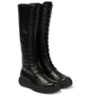 TOD'S LACE-UP LEATHER KNEE-HIGH BOOTS
