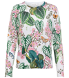 OSCAR DE LA RENTA FLORAL COTTON-BLEND KNIT CARDIGAN