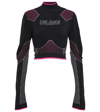 Balmain Multicolor Stretch Nylon Top In Noir/fuchsia