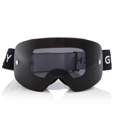 Givenchy Logo Ski Goggles In Matte Black / Smoke