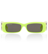 Balenciaga 0096s Dynasty Rectangle Sunglasses In Yellow-silver-grey