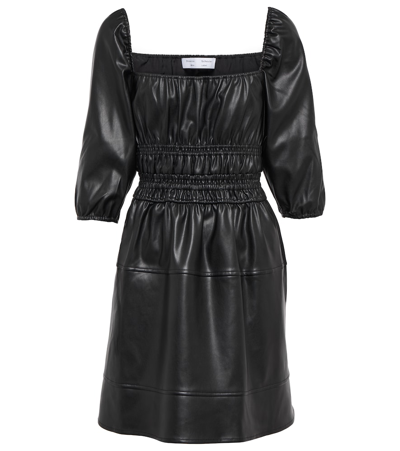 Proenza Schouler White Label Faux Leather Minidress In Black